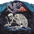 Load image into Gallery viewer, Hanatabi Gakudan Men's Japanese Souvenir Jacket Japanese Skeleton Art Sukajan Script SSJ-037