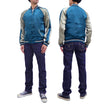 Load image into Gallery viewer, Hanatabi Gakudan Men's Japanese Souvenir Jacket Japanese Skeleton Art Sukajan Script SSJ-037