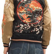 Load image into Gallery viewer, Hanatabi Gakudan Men's Japanese Souvenir Jacket Japanese Goldfish Sukajan Script SSJ-501