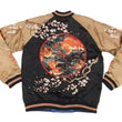 Load image into Gallery viewer, Hanatabi Gakudan Men's Japanese Souvenir Jacket Japanese Goldfish Sukajan Script SSJ-501