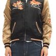Load image into Gallery viewer, Hanatabi Gakudan Men's Japanese Souvenir Jacket Japanese Goldfish Sukajan Script SSJ-501