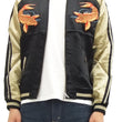Load image into Gallery viewer, Hanatabi Gakudan Men's Japanese Souvenir Jacket Japanese Koi Fish Carp Sukajan Script SSJ-503