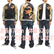 Load image into Gallery viewer, Hanatabi Gakudan Men's Japanese Souvenir Jacket Japanese Koi Fish Carp Sukajan Script SSJ-503