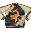 Load image into Gallery viewer, Hanatabi Gakudan Men's Japanese Souvenir Jacket Japanese Koi Fish Carp Sukajan Script SSJ-503