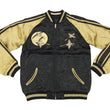 Load image into Gallery viewer, Hanatabi Gakudan Men's Japanese Souvenir Jacket Japanese Wild Geese and Full Moon Sukajan Script SSJ-506