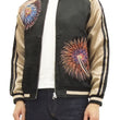 Load image into Gallery viewer, Hanatabi Gakudan Men's Japanese Souvenir Jacket Japanese Fireworks Sukajan Script SSJ-508