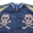 Load image into Gallery viewer, Hanatabi Gakudan Men's Japanese Souvenir Jacket Cherry Blossoms Skull Sukajan Script SSJ-509