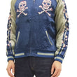 Load image into Gallery viewer, Hanatabi Gakudan Men's Japanese Souvenir Jacket Cherry Blossoms Skull Sukajan Script SSJ-509