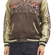 Load image into Gallery viewer, Hanatabi Gakudan Men's Japanese Souvenir Jacket Fox's Wedding Sukajan Script SSJ-511