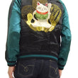 Load image into Gallery viewer, Hanatabi Gakudan Men's Japanese Souvenir Jacket Japanese lucky cat Sukajan Script SSJ-514