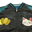 Load image into Gallery viewer, Hanatabi Gakudan Men's Japanese Souvenir Jacket Japanese lucky cat Sukajan Script SSJ-514