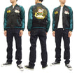 Load image into Gallery viewer, Hanatabi Gakudan Men's Japanese Souvenir Jacket Japanese lucky cat Sukajan Script SSJ-514