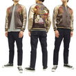Load image into Gallery viewer, Hanatabi Gakudan Men's Japanese Souvenir Jacket Japanese Ukiyo-e Art Sukajan Script SSJ-516