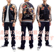 Load image into Gallery viewer, Hanatabi Gakudan Men's Japanese Souvenir Jacket Japanese Goldfish Art Sukajan Script SSJ-517
