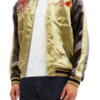 Load image into Gallery viewer, Hanatabi Gakudan Men's Japanese Souvenir Jacket Kintaro and the Giant Carp Sukajan Script SSJ-518