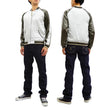 Load image into Gallery viewer, Hanatabi Gakudan Men's Japanese Souvenir Jacket Kintaro and the Giant Carp Sukajan Script SSJ-518