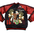 Load image into Gallery viewer, Hanatabi Gakudan Men's Japanese Souvenir Jacket Japanese Cat Art Sukajan Script SSJ-519