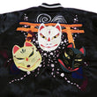 Load image into Gallery viewer, Hanatabi Gakudan Men's Japanese Souvenir Jacket Japanese Fox Mask Sukajan Script SSJ-520