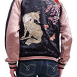 Load image into Gallery viewer, Hanatabi Gakudan Men's Japanese Souvenir Jacket Japanese Fox Art Sukajan Script SSJ-522