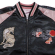 Load image into Gallery viewer, Hanatabi Gakudan Men's Japanese Souvenir Jacket Japanese Fox Art Sukajan Script SSJ-522