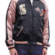 Load image into Gallery viewer, Hanatabi Gakudan Men's Japanese Souvenir Jacket Japanese Fox Art Sukajan Script SSJ-522