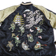 Load image into Gallery viewer, Hanatabi Gakudan Men's Japanese Souvenir Jacket Japanese Frog Art Sukajan Script SSJ-523