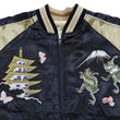 Load image into Gallery viewer, Hanatabi Gakudan Men's Japanese Souvenir Jacket Japanese Frog Art Sukajan Script SSJ-523