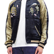 Load image into Gallery viewer, Hanatabi Gakudan Men's Japanese Souvenir Jacket Japanese Frog Art Sukajan Script SSJ-523