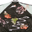 Load image into Gallery viewer, Hanatabi Gakudan Men's Japanese Souvenir Jacket Japanese Cat Art Sukajan SSJ-703