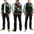 Load image into Gallery viewer, Hanatabi Gakudan Men's Japanese Souvenir Jacket Japanese Cat Art Sukajan SSJ-703