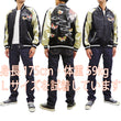 Load image into Gallery viewer, Hanatabi Gakudan Men's Japanese Souvenir Jacket Japanese Butterfly Art Sukajan Script SSJ-704