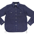 Load image into Gallery viewer, Samurai Jeans Indigo Sashiko Shirt Men's Diamond Stitch Sashiko Long Sleeve Button Up Work Shirt SSS23-SSK