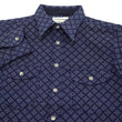 Load image into Gallery viewer, Samurai Jeans Indigo Sashiko Shirt Men's Diamond Stitch Sashiko Long Sleeve Button Up Work Shirt SSS23-SSK