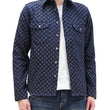 Load image into Gallery viewer, Samurai Jeans Indigo Sashiko Shirt Men's Diamond Stitch Sashiko Long Sleeve Button Up Work Shirt SSS23-SSK