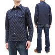 Load image into Gallery viewer, Samurai Jeans Indigo Sashiko Shirt Men's Diamond Stitch Sashiko Long Sleeve Button Up Work Shirt SSS23-SSK