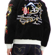 Load image into Gallery viewer, Hanatabi Gakudan Men's Velvet Japanese Souvenir Jacket Japan Map Sukajan Script SVJ-001