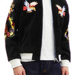 Load image into Gallery viewer, Hanatabi Gakudan Men's Velvet Japanese Souvenir Jacket Japan Map Sukajan Script SVJ-001