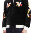 Load image into Gallery viewer, Hanatabi Gakudan Men's Velvet Japanese Souvenir Jacket Japan Map Sukajan Script SVJ-001