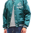 Load image into Gallery viewer, Tedman Men's Polyester Satin Varsity Jacket Custom Baseball Jacket TBBJ-040 Green