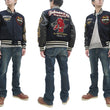 Load image into Gallery viewer, Tedman Varsity Jacket Men's Letterman Jacket Custom Award Jacket TDJ-23000 Navy-Blue/Black