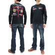 Load image into Gallery viewer, Tedman T-Shirt Men's Lucky Devil Military Graphic Long Sleeve Tee Efu-Shokai TDLS-349 Black