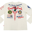 Load image into Gallery viewer, Tedman T-Shirt Men's Lucky Devil Military Graphic Long Sleeve Tee Efu-Shokai TDLS-349 Off-White