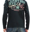 Load image into Gallery viewer, Tedman T-Shirt Men's Lucky Devil Graphic Long Sleeve Tee Efu-Shokai TDLS-350 Black