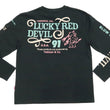 Load image into Gallery viewer, Tedman T-Shirt Men's Lucky Devil Graphic Long Sleeve Tee Efu-Shokai TDLS-350 Black