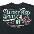 Load image into Gallery viewer, Tedman T-Shirt Men's Lucky Devil Graphic Long Sleeve Tee Efu-Shokai TDLS-350 Black