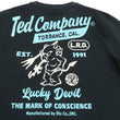 Load image into Gallery viewer, Tedman T-Shirt Men's Lucky Devil Logo Graphic Long Sleeve Tee Efu-Shokai TDLS-355 Black