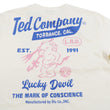 Load image into Gallery viewer, Tedman T-Shirt Men's Lucky Devil Logo Graphic Long Sleeve Tee Efu-Shokai TDLS-355 Off-White