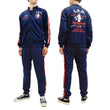 Load image into Gallery viewer, Tedman Men's Casual Tricot Tracksuit 2-piece Set with Lucky Devil Graphic TJSET-100 Dark-Blue