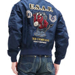 Load image into Gallery viewer, Tedman Lightweight Jacket Men's L-2 Flight Jacket Lucky Devil Custom Nylon Bomber Jacket TL2-190 Navy-Blue