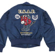 Load image into Gallery viewer, Tedman Lightweight Jacket Men's L-2 Flight Jacket Lucky Devil Custom Nylon Bomber Jacket TL2-190 Navy-Blue